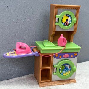 Fisher Price Loving Family Dollhouse Laundry Washer Dryer Ironing  2005 Green